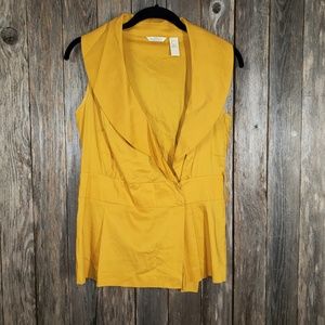 Trevan Yellow Sleeveless‎ Blouse Top